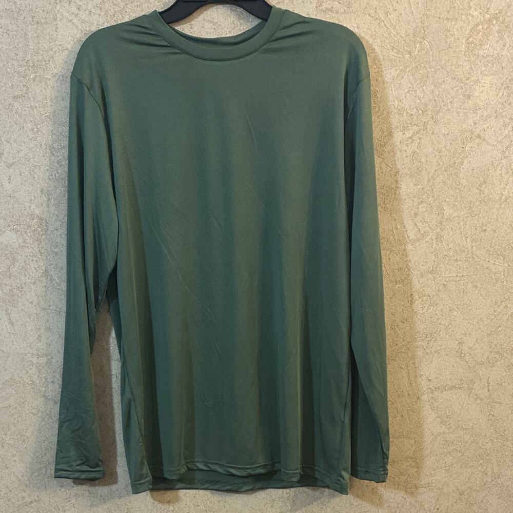 Highland Men’s Long Sleeve Performance Athletic Shirt Green M Gorpcore Hiking